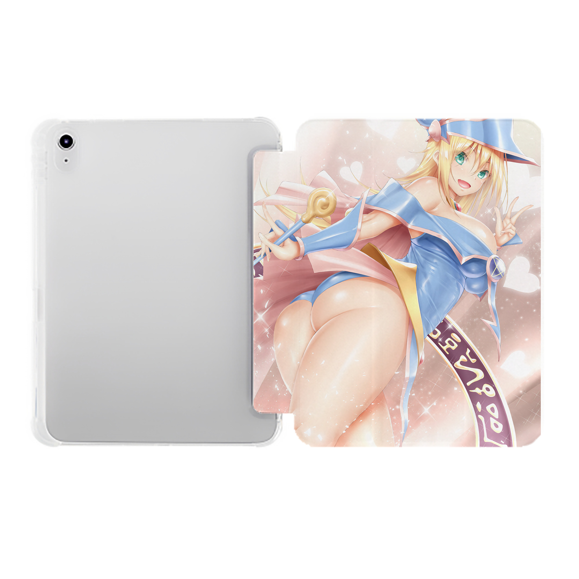 （画像用） 遊☆戯☆王 Yu-Gi-Oh! IPad ケース ペン収納付き 三つ折りスタンド PUレザー×シリコン 対応機種9.5/10.5/10.9インチ